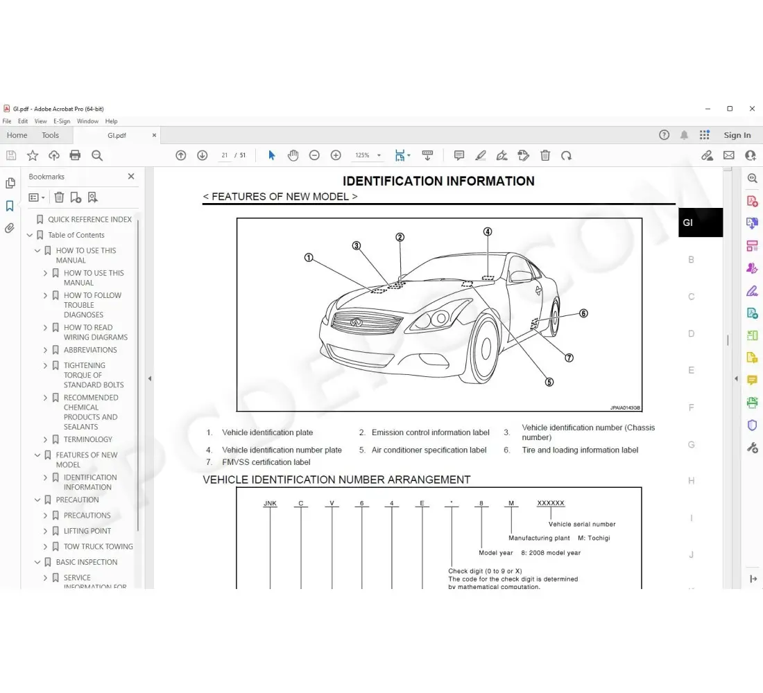 Infiniti G37 2007 2010 service manual